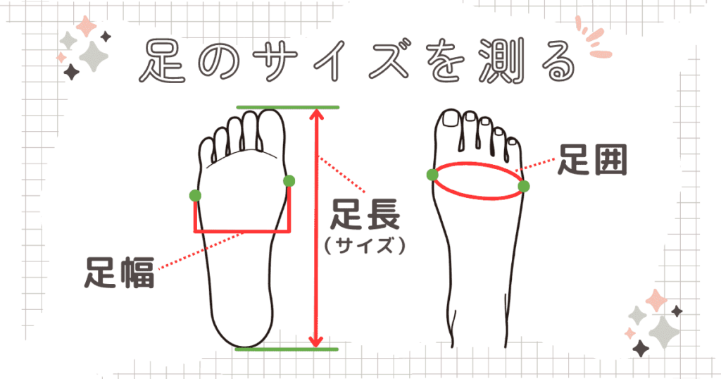 足のサイズの測り方