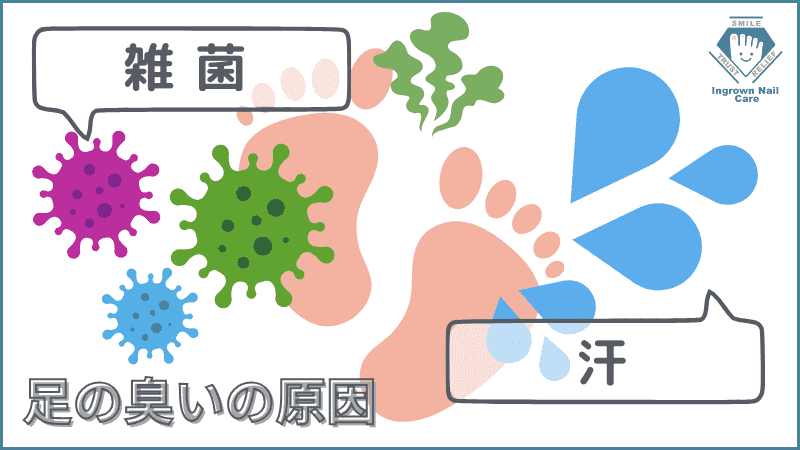 足の臭いの原因は雑菌と汗